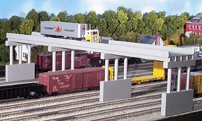 Rix Products 163 N Scale Modern Highway Overpass with 4 Piers -- Deck Scale Length: 150'  45.7m