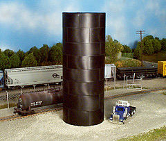 Rix Products 502 HO Scale Flat Top Water/Oil Tank -- Kit - Scale Height 60'  18.3m