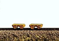 Railway Express Miniatures 2012 N Scale MOW Vehicles -- Fairmont Tie Cart pkg(2)