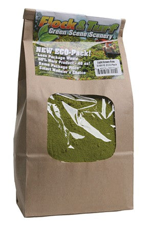 Scenic Express 801E All Scale Flock & Turf Ground Cover ECO-Pak - 48oz 1.4L -- Fine - Light Green