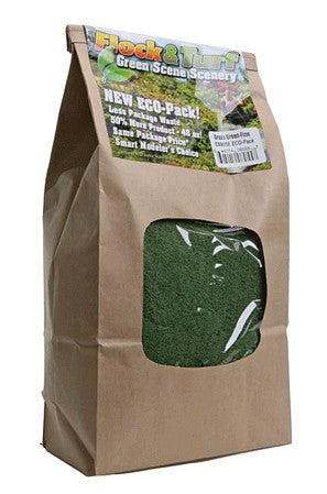 Scenic Express 805E All Scale Flock & Turf Ground Cover ECO Pack Bag - 48oz 1.4L -- Fine - Grass Green