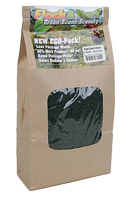 Scenic Express 825E All Scale Flock & Turf Ground Cover ECO-Pak - 48oz 1.4L -- Coarse - Sage Green