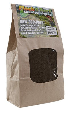 Scenic Express 830E All Scale Flock & Turf Ground Cover ECO Pack Bag - 48oz 1.4L -- Fine - Light Brown