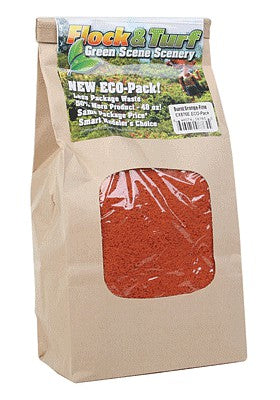 Scenic Express 876E All Scale Flock & Turf Ground Cover ECO Pack Bag -- Burnt Orange Fine 48oz 1.4l