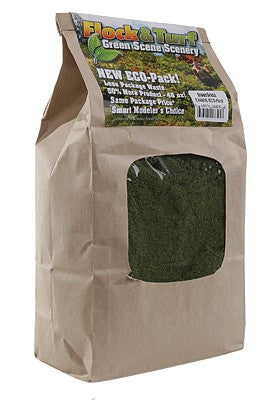 Scenic Express 880E All Scale Flock & Turf Ground Cover ECO Pack Bag -- Green Grass Blend 48oz 1.4l