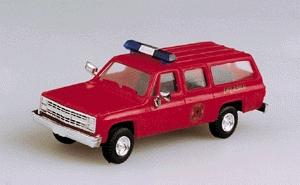 Trident Miniatures 90111 HO Scale Military - US Air Force (Modern) - Light Trucks -- Chevrolet Suburban - Fire Chief (red)