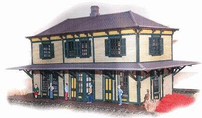 The N Scale Architect 40008 HO Scale Railway Heritage Models - Central of New Jersey Two-Story Station -- Kit - 10-1/2 x 5 x 3-1/2" 26.7 x 12.7 x 8.9cm