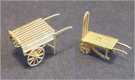 The N Scale Architect 96614 N Scale Market Carts - Etched Brass Kit -- 2 Different Carts, Unpainted