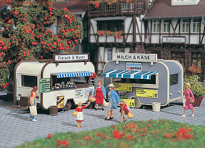 Vollmer 45144 HO Scale Food Vendor Stands pkg(2) -- 2-13/32 x 1-5/8 x 1-13/32" 6 x 4 x 3.5cm