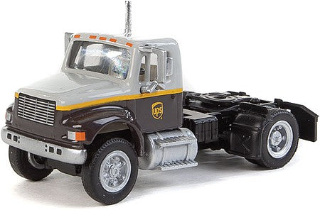 Walthers Scenemaster 11194 HO Scale International(R) 4900 Single-Axle Semi Tractor Only - Assembled -- UPS Freight(SM) (gray, gold, brown)