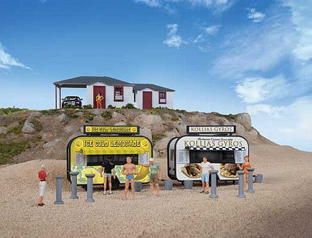 Walthers Scenemaster 2906 HO Scale Gyro and Lemonade Food Trailers -- Kit