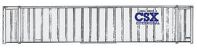 Walthers Scenemaster 8464 HO Scale 48' Ribbed Side Container - Assembled -- CSX Intermodal (white, blue)