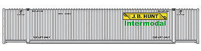 Walthers Scenemaster 8506 HO Scale 53' Singamas Corrugated Side Container - Ready to Run -- J.B. Hunt Intermodal (white, yellow, green)