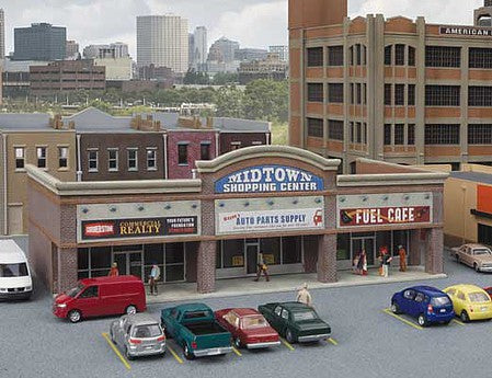 Walthers Cornerstone 3891 N Scale Modern Shopping Center I -- Kit - 6-1/4 x 3 x 2-1/8" 15.8 x 7.6 x 5.3cm