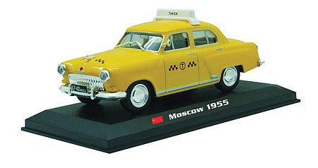 William Tell ACTX10 O Scale 1955 GAZ M-21 Wolga - Assembled -- Moxcow, USSR, Taxi (yellow, Russian Lettering)